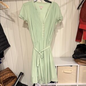 Mint Green Pleated Dress